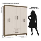 Guarda Roupa Casal 6 Portas 2 Gavetas Modena Incorplac Teka/c