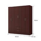 Guarda Roupa Casal 6 Portas 2 Gavetas Mogno 592 Carraro