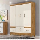 Guarda Roupa Casal 6 Portas 2 Gavetas Ms912 Moval - Freijó /