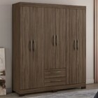 Guarda-roupa Casal 6 Portas 2 Gavetas Nogal Trend Nt5130 - No