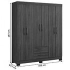 Guarda-roupa Casal 6 Portas 2 Gavetas Nogal Trend Nt5130 - No