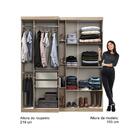 Guarda Roupa Casal 6 Portas 2 Gavetas Noruega Madeirado Carra