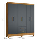 Guarda Roupa Casal 6 Portas 2 Gavetas Panamá Moval