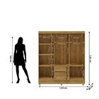 Guarda-roupa Casal 6 Portas 2 Gavetas Panama Nature