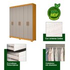 Guarda Roupa Casal 6 Portas 2 Gavetas Papoulas Acp Móveis Nat