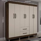 Guarda-roupa Casal 6 Portas 2 Gavetas Paris  Imbuia/off White