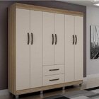 Guarda-roupa Casal 6 Portas 2 Gavetas Paris Chf Cedro/off Whi