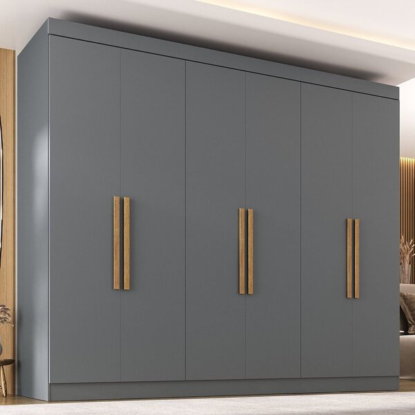 Guarda-roupa Casal 6 Portas 2 Gavetas Paris Onix