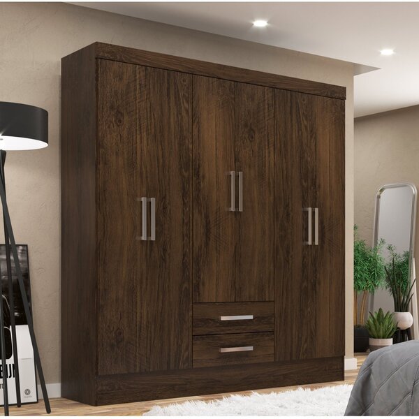 Guarda Roupa Casal 6 Portas 2 Gavetas Pinheiro Espresso Móvei