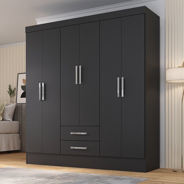 Guarda Roupa Casal 6 Portas 2 Gavetas Pinheiro Espresso Móvei