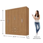 Guarda-roupa Casal 6 Portas 2 Gavetas Pinheiro Espresso Móvei