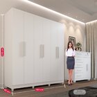 Guarda Roupa Casal 6 Portas 2 Gavetas Porto Branco