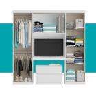 Guarda Roupa Casal 6 Portas 2 Gavetas Porto Branco Com Painel