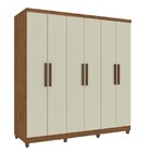 Guarda Roupa Casal 6 Portas 2 Gavetas Porto Cinamomo/off White