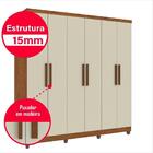 Guarda-roupa Casal 6 Portas 2 Gavetas Porto Imop Cinamomo/off