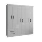 Guarda-roupa Casal 6 Portas 2 Gavetas Recife Poliman Móveis B