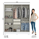Guarda Roupa Casal 6 Portas 2 Gavetas Roma Casa 812