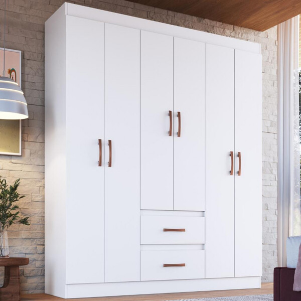 Guarda Roupa Casal 6 Portas 2 Gavetas Texas Doripel