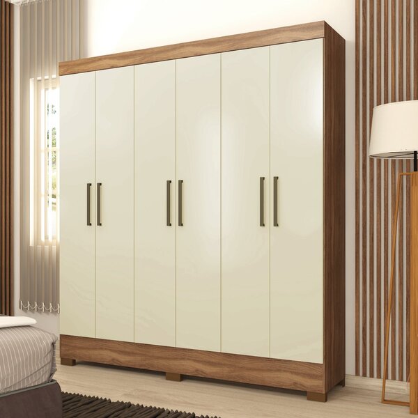 Guarda Roupa Casal 6 Portas 2 Gavetas Verso  Amendola Touch/o