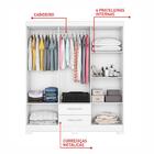 Guarda-Roupa Casal 6 Portas 2 Gavetas Viena Notável Branco/Ro
