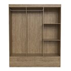 Guarda-roupa Casal 6 Portas 2 Gavetas Wood/branco Brilho