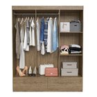 Guarda-roupa Casal 6 Portas 2 Gavetas Wood/branco Brilho