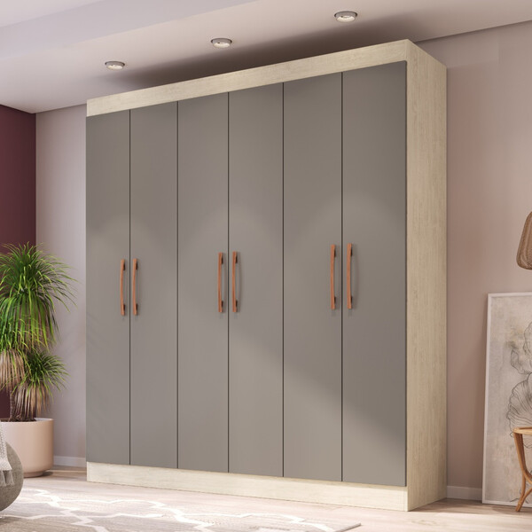 Guarda Roupa Casal 6 Portas 2 Gavetas Xangai Doripel