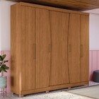 Guarda-roupa Casal 6 Portas 3 Gavetas 6 Prateleiras Canela -