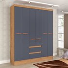 Guarda Roupa Casal 6 Portas 3 Gavetas Athenas  Canelato Rústi
