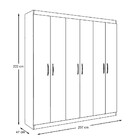 Guarda-roupa Casal 6 Portas 3 Gavetas Branco 600091 - Vedere