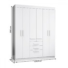 Guarda-roupa Casal 6 Portas 3 Gavetas Branco - Aramóveis