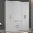Guarda-roupa Casal 6 Portas 3 Gavetas Branco - Aramóveis
