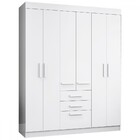 Guarda-roupa Casal 6 Portas 3 Gavetas Branco - Aramóveis