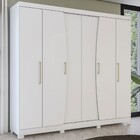 Guarda-roupa Casal 6 Portas 3 Gavetas Branco Cbpm556 - Kappes