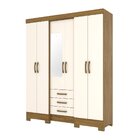Guarda Roupa Casal 6 Portas 3 Gavetas Briz Nature/off White