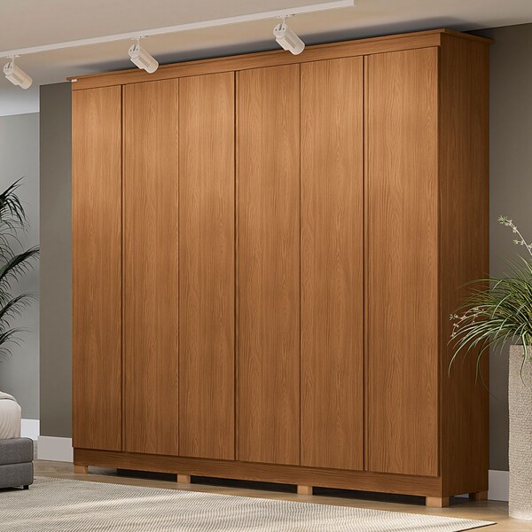 Guarda-roupa Casal 6 Portas 3 Gavetas Cb02r583 Canela - Kappe