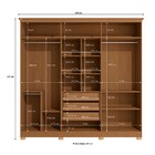 Guarda-roupa Casal 6 Portas 3 Gavetas Cb02r583 Canela - Kappe