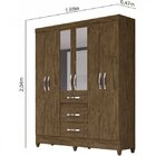 Guarda-roupa Casal 6 Portas 3 Gavetas Com Chave 2 Espelhos E