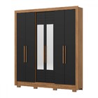 Guarda Roupa Casal 6 Portas 3 Gavetas Com Espelho B366 Nature