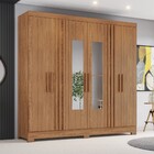 Guarda Roupa Casal 6 Portas 3 Gavetas Com Espelho B367 Nature