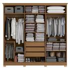 Guarda-roupa Casal 6 Portas 3 Gavetas Com Espelho Cb01r Canel