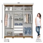 Guarda-roupa Casal 6 Portas 3 Gavetas Com Espelho Cover Natur