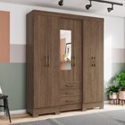 Guarda-roupa Casal 6 Portas 3 Gavetas Com Espelho Santorini H