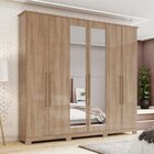 Guarda-roupa Casal 6 Portas 3 Gavetas Com Espelho Vigo Jequit