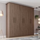 Guarda Roupa Casal 6 Portas 3 Gavetas Cover Castanho Hp
