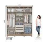 Guarda-roupa Casal 6 Portas 3 Gavetas Cover Jequitibá Brilho