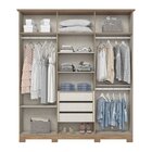 Guarda-roupa Casal 6 Portas 3 Gavetas Cover Jequitibá Brilho
