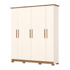 Guarda Roupa Casal 6 Portas 3 Gavetas Cover Off White/nature