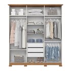 Guarda Roupa Casal 6 Portas 3 Gavetas Cover Off White/nature