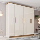 Guarda Roupa Casal 6 Portas 3 Gavetas Cover Off White/nature